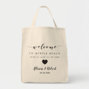 Wedding Welcome Bag with Back Itinerary, Black