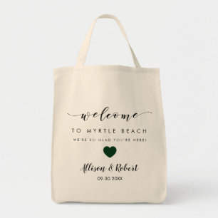 Wedding Welcome Bag with Back Itinerary, Green