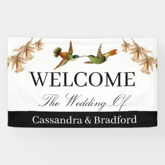 Wedding Welcome Banner |  Hummingbird Watercolor 
