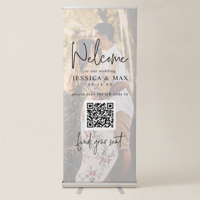 Wedding Welcome Banner Retractable Photo Script (Front)