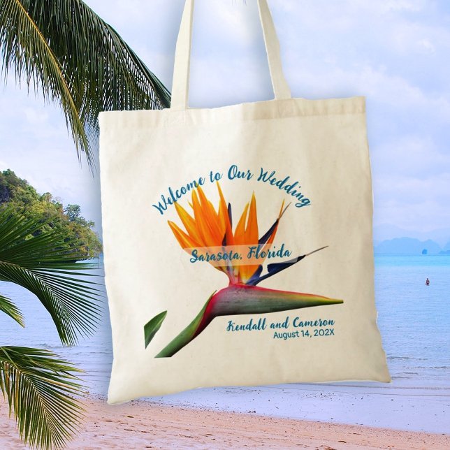 Wedding Welcome Bird-of-paradise Personalised Tote Bag (Creator Uploaded)
