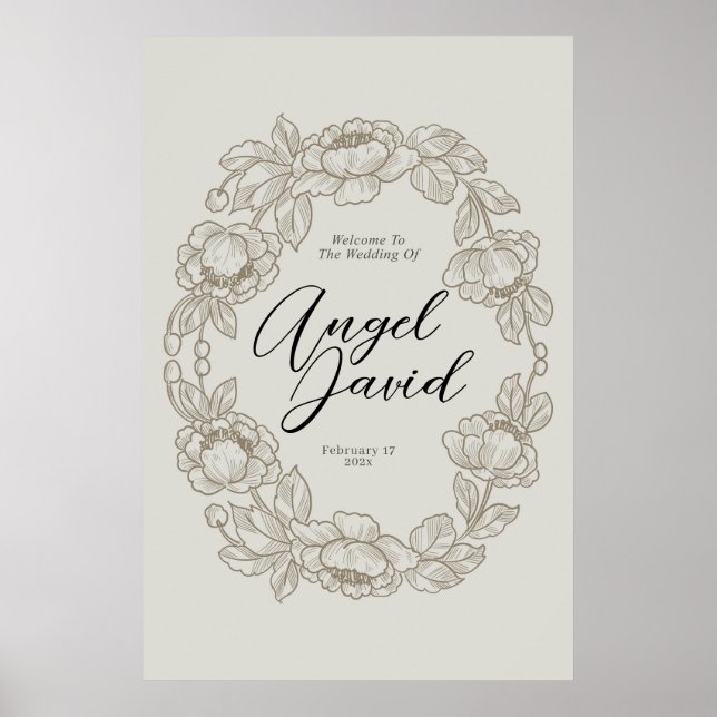 Wedding Welcome Bohemian Poster (Front)