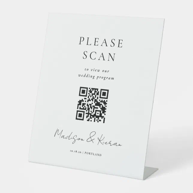 Wedding Welcome Ceremony QR Code Sign | Zazzle