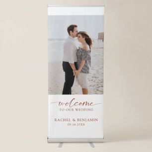 Wedding Welcome Custom Photo Elegant Modern Retractable Banner