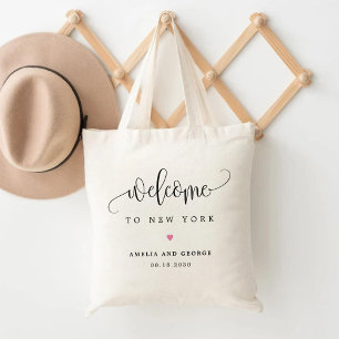 Wedding Welcome EDITABLE COLOR Lovely Calligraphy Tote Bag