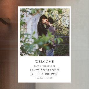 Wedding Welcome   Elegant Chic Minimalist Photo Window Cling