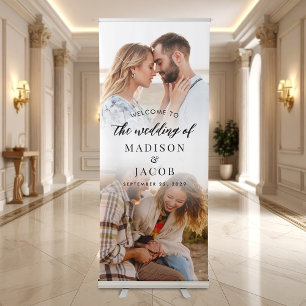 Wedding Welcome Elegant Modern Photo Retractable Banner