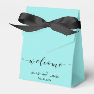Wedding Welcome Favour Box in Turquoise Blue