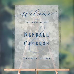 Wedding Welcome Floral Background Acrylic Sign