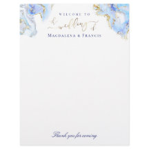 wedding welcome fluid marble letterhead