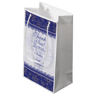 Wedding Welcome Gift Bag Blue Winter Snowflake