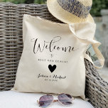 Wedding Welcome hotel gift Tote Bag<br><div class="desc">Click “Personalise this template” will allow you to customise further. You can change the font size,  font colour and more! Be sure to check out 1000  matching items in our shop♥</div>