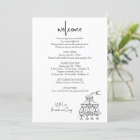 Wedding Welcome Itinerary champagne tower