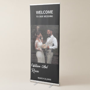 Wedding Welcome large photo Roll Up Custom logo  Retractable Banner