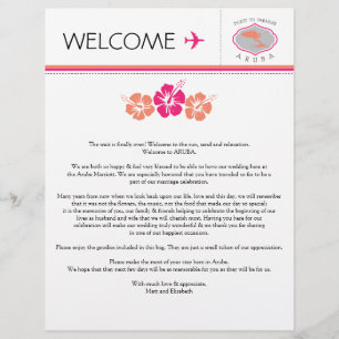 Wedding Welcome Letter for Aruba