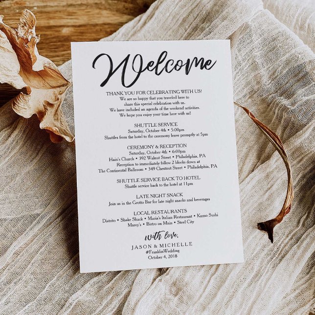 Wedding Welcome Letter - Hotel Bag Template (Creator Uploaded)