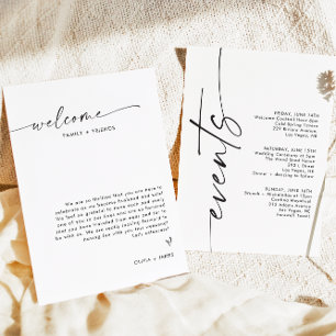 Wedding Welcome Letter, Wedding Events Card