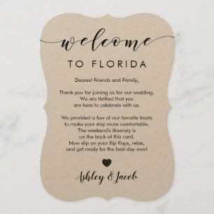 Wedding Welcome Letter & Weekend Itinerary Card