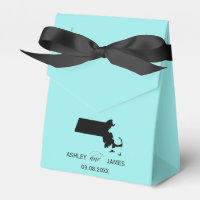 Wedding Welcome Massachusetts Favour Box State Map
