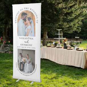 Wedding Welcome Modern Boho Arch 2 Photo  Retractable Banner