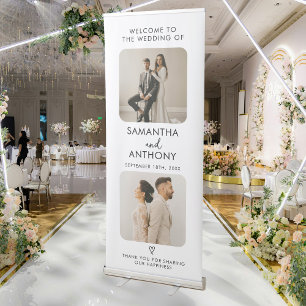 Wedding Welcome Modern Boho Frame 2 Photo  Retractable Banner