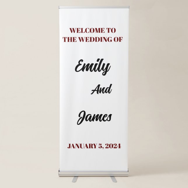 Wedding Welcome Modern Wedding Sign  (Front)