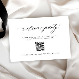 Wedding welcome party QR code details invitation