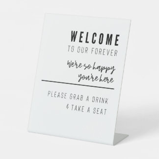 Wedding Welcome Pedestal Sign