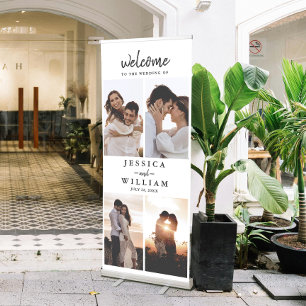 Wedding Welcome Photo Collage Retractable Banner