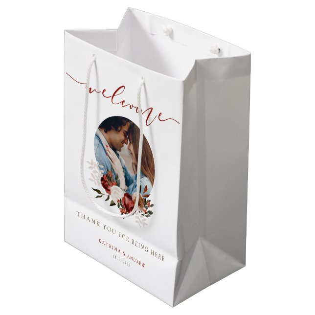 Wedding Welcome Photo Gift Bags (Front Angled)