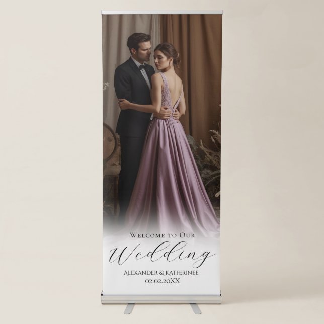 Wedding Welcome Picture Retractable Banner (Front)