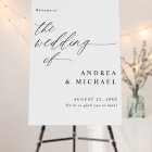Wedding Welcome Poster Elegant Black and White