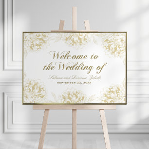 Wedding Welcome Poster Floral Peony Design