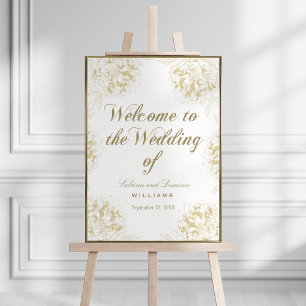 Wedding Welcome Poster Floral Peony Design