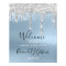 Wedding Welcome Poster Silver Grey Drips Blue