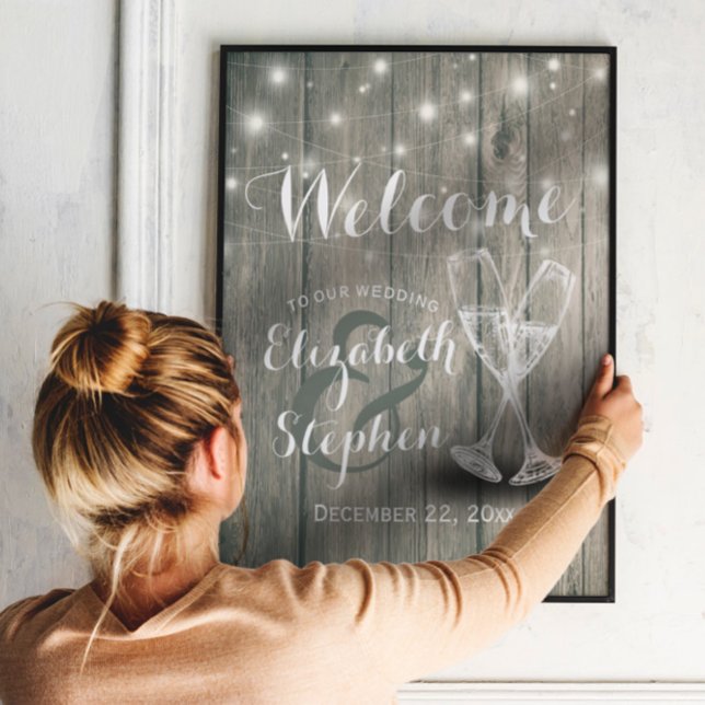 Wedding Welcome Reception Sign Champagne Glasses (Creator Uploaded)