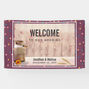 Wedding Welcome Rustic Milk Can Banner