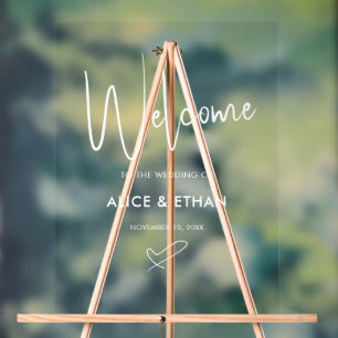 Wedding Welcome Script Signature Sign