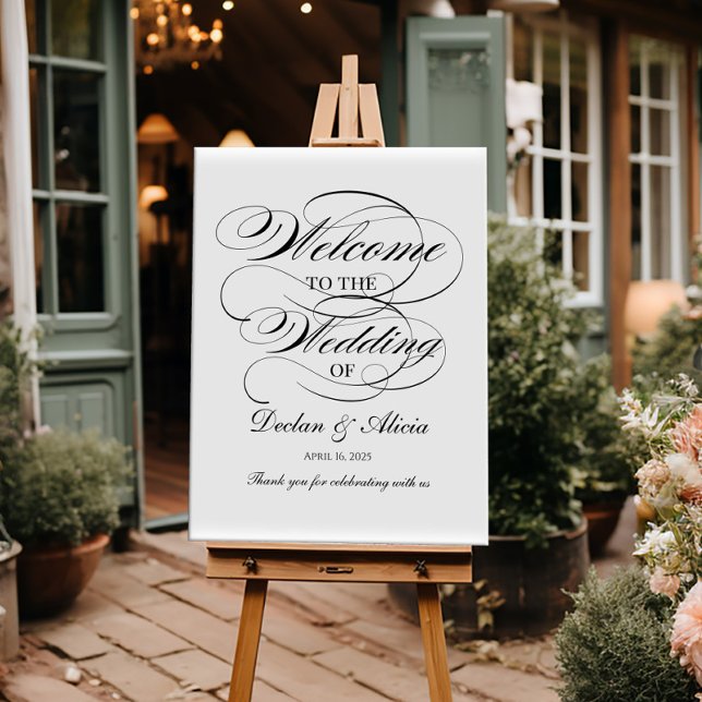 Wedding welcome sign black elegant calligraphy (Creator Uploaded)