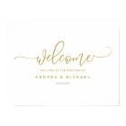 Wedding Welcome Sign - Bounce Calligraphy Gold