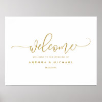 Gold Welcome Wedding Sign