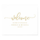 Wedding Welcome Sign - Bounce Calligraphy Gold