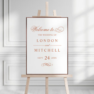 Wedding Welcome Sign Copper Classic Elegance