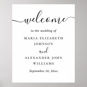 Wedding Welcome Sign   Elegant Minimalist Classic