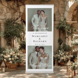 Wedding welcome sign elegant photo banner