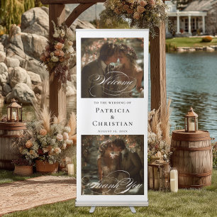 Wedding welcome sign elegant photo banner