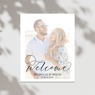 Wedding Welcome Sign Elegant Script Photo