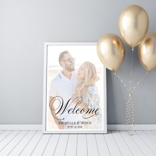 Wedding Welcome Sign Elegant Script Photo