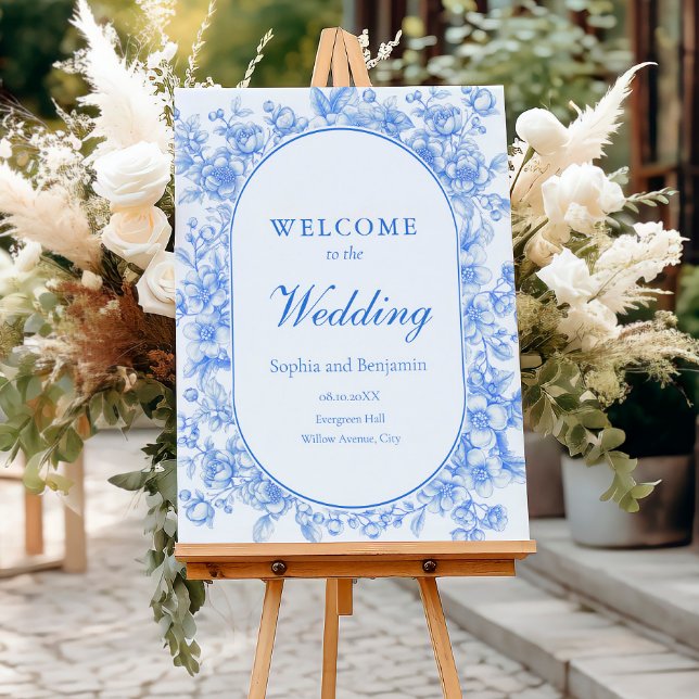 Wedding Welcome Sign Floral Something Blue  (Creator Uploaded)