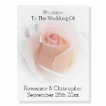 Wedding Welcome Sign Foam Board Peach Rosebud